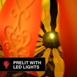 1.2-Ft. Metal LED 3D Pumpkin Lantern Decoration for Indoors & Covered Outdoors, Battery Operated (3 AA)