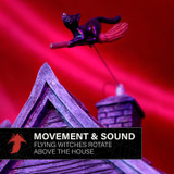 1-Ft. Animated LED Haunted House with Flying Witches Halloween Decoration, Battery Operated (3 AAA)