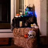 1-Ft. Animated LED Haunted House with Flying Witches Halloween Decoration, Battery Operated (3 AAA)