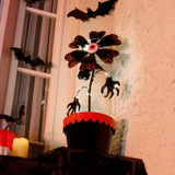 2-Ft. LED Metal Flower in Pot Decoration with Stake for Indoors & Covered Outdoors, (2 AA)