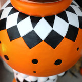 3.9-Ft. Halloween Finial with Multicolor Polka Dot, Checkerboard & Swirl