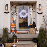 3.9-Ft. Halloween Finial with Multicolor Polka Dot, Checkerboard & Swirl