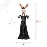 5.6-Ft. Standing Animated Rabbit Animatronic, Black