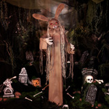 5.6-Ft. Standing Animated Rabbit Animatronic, Brown