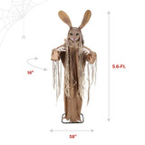5.6-Ft. Standing Animated Rabbit Animatronic, Brown