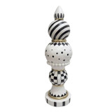 3.9-Ft. Halloween Finial with Black & White Polka Dot, Checkerboard & Swirl