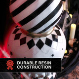 3.9-Ft. Halloween Finial with Black & White Polka Dot, Checkerboard & Swirl