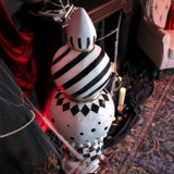 3.9-Ft. Halloween Finial with Black & White Polka Dot, Checkerboard & Swirl