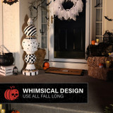 3.9-Ft. Halloween Finial with Black & White Polka Dot, Checkerboard & Swirl