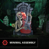 3-Ft. Tombstone Skeleton with Guitar Animatronic with Light and Music