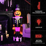 4-Ft. Pumpkin Head Nutcracker with LED Jacket Buttons, Battery Operated (3 AA)