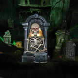 3-Ft. Tombstone Skeleton with Drum Animatronic with Light and Music