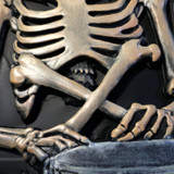 3-Ft. Tombstone Skeleton with Drum Animatronic with Light and Music