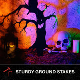 2-Ft. LED Metal Spooky Tree with Owl & Lantern for Indoors & Covered Outdoors, Plug Operated