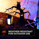 2-Ft. LED Metal Spooky Tree with Owl & Lantern for Indoors & Covered Outdoors, Plug Operated