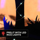 2-Ft. LED Metal Zombie Hands Coming From Ground Decoration for Indoors & Covered Outdoors, Solar Powered
