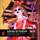 3.3-Ft. Standing Animated Girl with Umbrella Animatronic