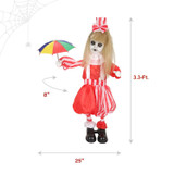 3.3-Ft. Standing Animated Girl with Umbrella Animatronic