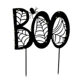 2.3-Ft. LED Metal “Boo” Decoration with Stake for Indoors & Covered Outdoors, Battery Operated (2 AA)