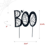 2.3-Ft. LED Metal “Boo” Decoration with Stake for Indoors & Covered Outdoors, Battery Operated (2 AA)