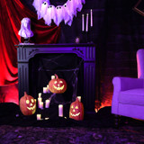 3-Piece Spooky Lighted LED Jack O Lantern Set, Battery Operated (9 AA)