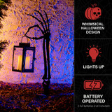 2.3-Ft. LED Zombie Hand with Lantern & Stake for Indoors & Covered Outdoors, Battery Operated (2 AA)