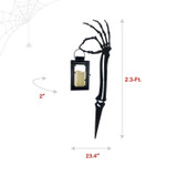 2.3-Ft. LED Zombie Hand with Lantern & Stake for Indoors & Covered Outdoors, Battery Operated (2 AA)