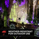 2.6-Ft. LED Metal Spiderweb with Stake for Indoors & Covered Outdoors, Battery Operated (2 AA)