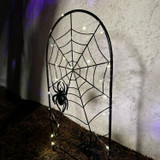 2.6-Ft. LED Metal Spiderweb with Stake for Indoors & Covered Outdoors, Battery Operated (2 AA)
