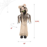 3.3-Ft. Standing Animated Burlap Bear Animatronic