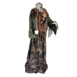 5.6-Ft.Standing Animated Hunchback Witch with Skull-Topped Staff Animatronic
