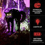 3-Ft. Metal Black Cat Decoration with LED Eyes for Indoors & Covered Outdoors, Battery Operated (3 AA)