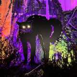 3-Ft. Metal Black Cat Decoration with LED Eyes for Indoors & Covered Outdoors, Battery Operated (3 AA)