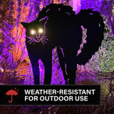 3-Ft. Metal Black Cat Decoration with LED Eyes for Indoors & Covered Outdoors, Battery Operated (3 AA)