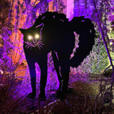 3-Ft. Metal Black Cat Decoration with LED Eyes for Indoors & Covered Outdoors, Battery Operated (3 AA)