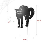 3-Ft. Metal Black Cat Decoration with LED Eyes for Indoors & Covered Outdoors, Battery Operated (3 AA)