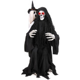 3.9-Ft. Sitting Reaper with Hide and Seek Ghost Animatronic