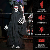 3.9-Ft. Sitting Reaper with Hide and Seek Ghost Animatronic