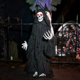 3.9-Ft. Sitting Reaper with Hide and Seek Ghost Animatronic