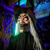 6.1-Ft. Standing Animated Witch with Pumpkin Man Animatronic