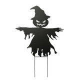 3-Ft. Black Metal Scarecrow Decoration with LED Eyes, Battery Operated (3 AA)