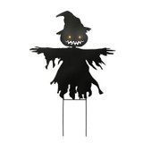 3-Ft. Black Metal Scarecrow Decoration with LED Eyes, Battery Operated (3 AA)