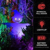 3-Ft. Black Metal Scarecrow Decoration with LED Eyes, Battery Operated (3 AA)