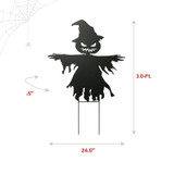 3-Ft. Black Metal Scarecrow Decoration with LED Eyes, Battery Operated (3 AA)