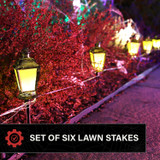 1-Ft. Lantern Stakes with Lights, Set of 6