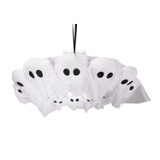 2-Ft. Lighted Black & White Ghost Wreath for Indoors & Covered Outdoors, Battery Operated (3 AA)