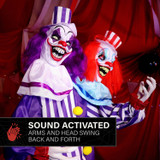 5.6-Ft. Standing Double Headed Animated Clown Animatronic