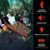 5.2-Ft. Life Size Animated Reaper in Coffin Animatronic