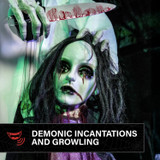 5.6-Ft. Standing Animated Zombie with Bloody Knife & Decapitated Head Animatronic