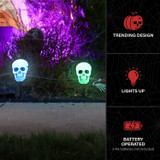 1-Ft. Skull Stakes with Lights, Set of 6